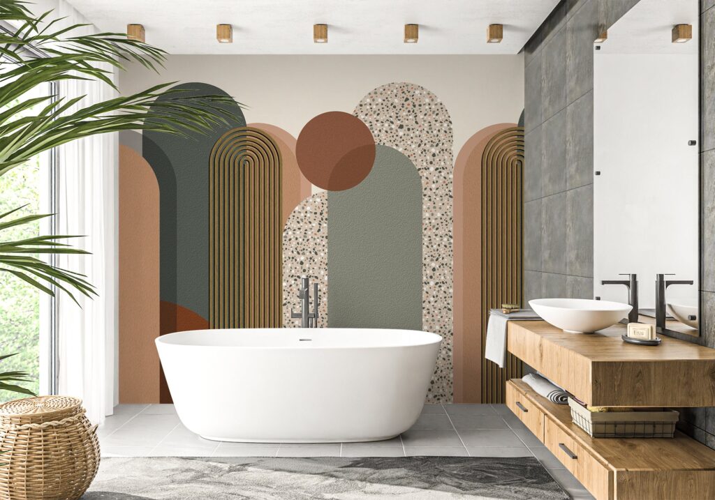 papier peint salle de bain