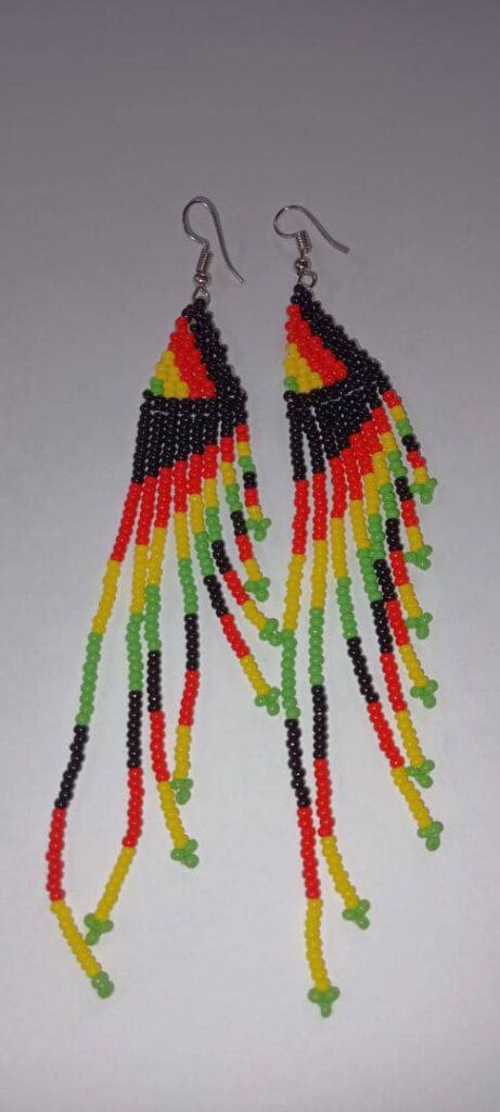 black feather earring
