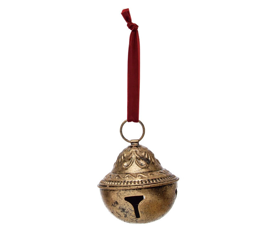 Sleigh bell with velvet ribbon